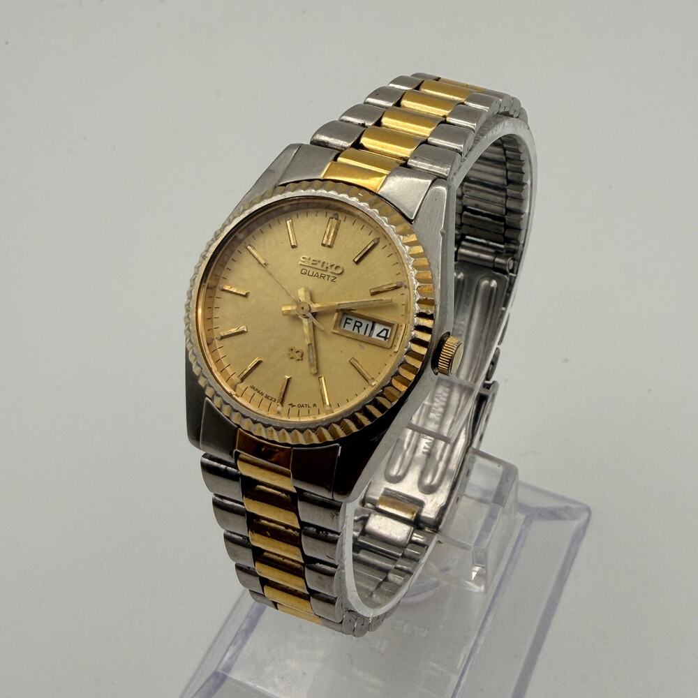 Vintage Seiko SQ Quartz Ladies 'President' Style Two-Tone Watch Working